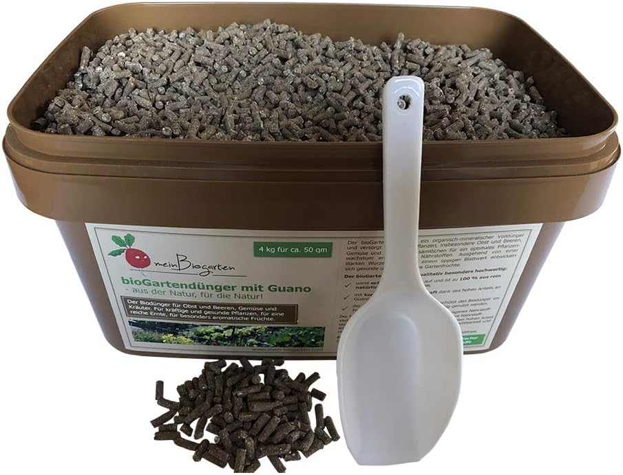 Organisch-mineralischer BIO-Dünger mit Guano – als Gemüse-Dünger, Kräuter-Dünger und Obst-Dünger sorgt der Pflanzen-Dünger für ein langzeitiges Wachstum (N-P-K 8:4:6) - Größen: 0,6, 1,75, 4 kg