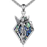 Vadmans Vintage Greek Goddess Necklace Sterling Silver Religious Protector Pendant Greek God Jewelry Gifts for Women Men