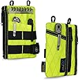 VIPERADE VE18N EDC Organizer, Slim Multitool Pouch with 4 Slots and 2 Zipper Pockets, Everyday Carry (XPAC-Hot Lime)