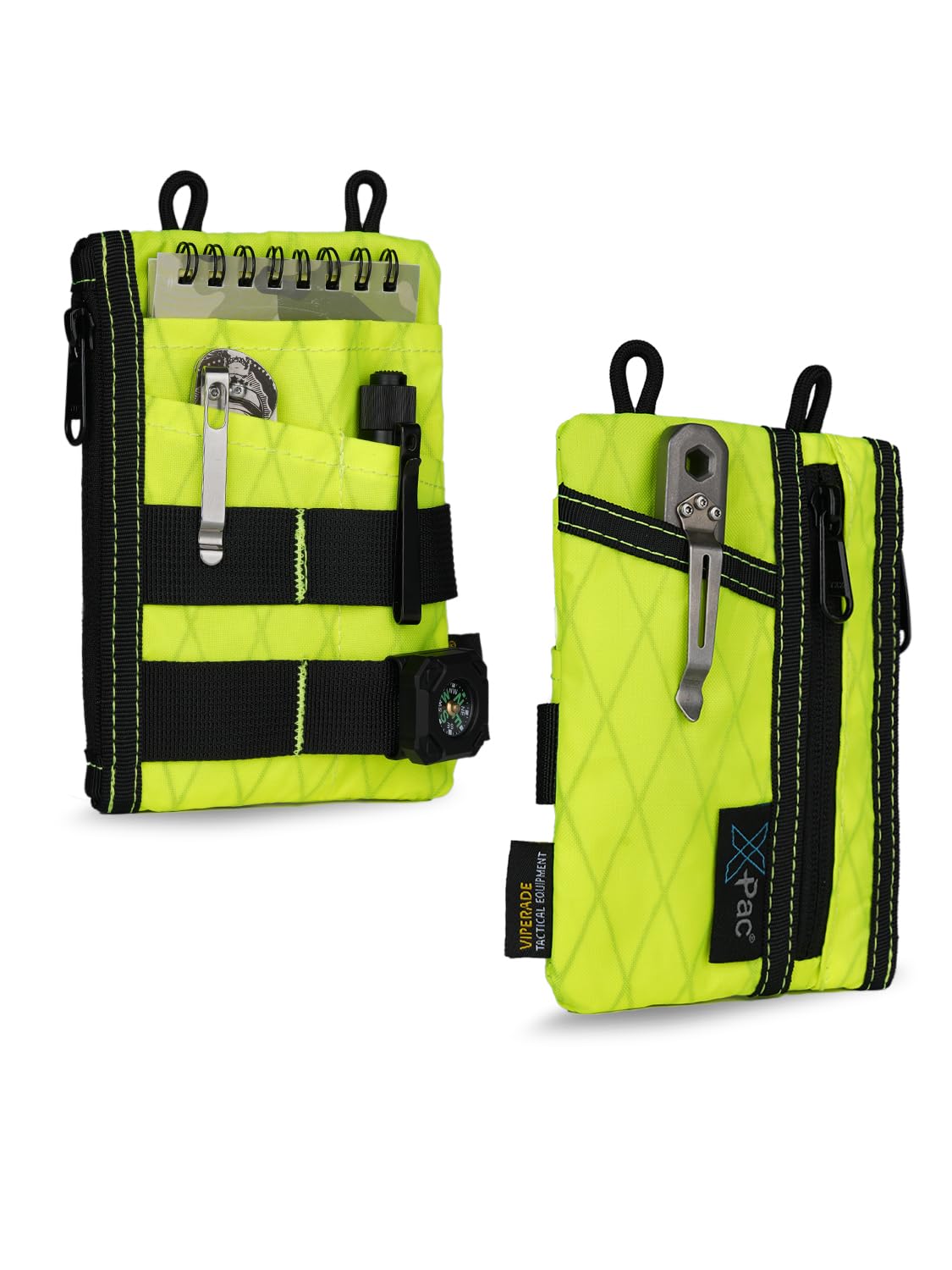 VIPERADE VE18N X-Pac EDC Pouch Tool Organizer, Multifunction Small Tools Pouch with 6 Pockets, EDC Organizer Pouch for Men, Slim Multitools Pocket Organizer for Everyday Carry-Green