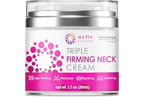 ACTIVSCIENCE Neck Firming Cream - Natural Anti-Aging Facial Moisturizer with Retinol Collagen & Hyaluronic Acid - Day & Night Anti-Wrinkle Cream - Firming, Hydrating Face Cream