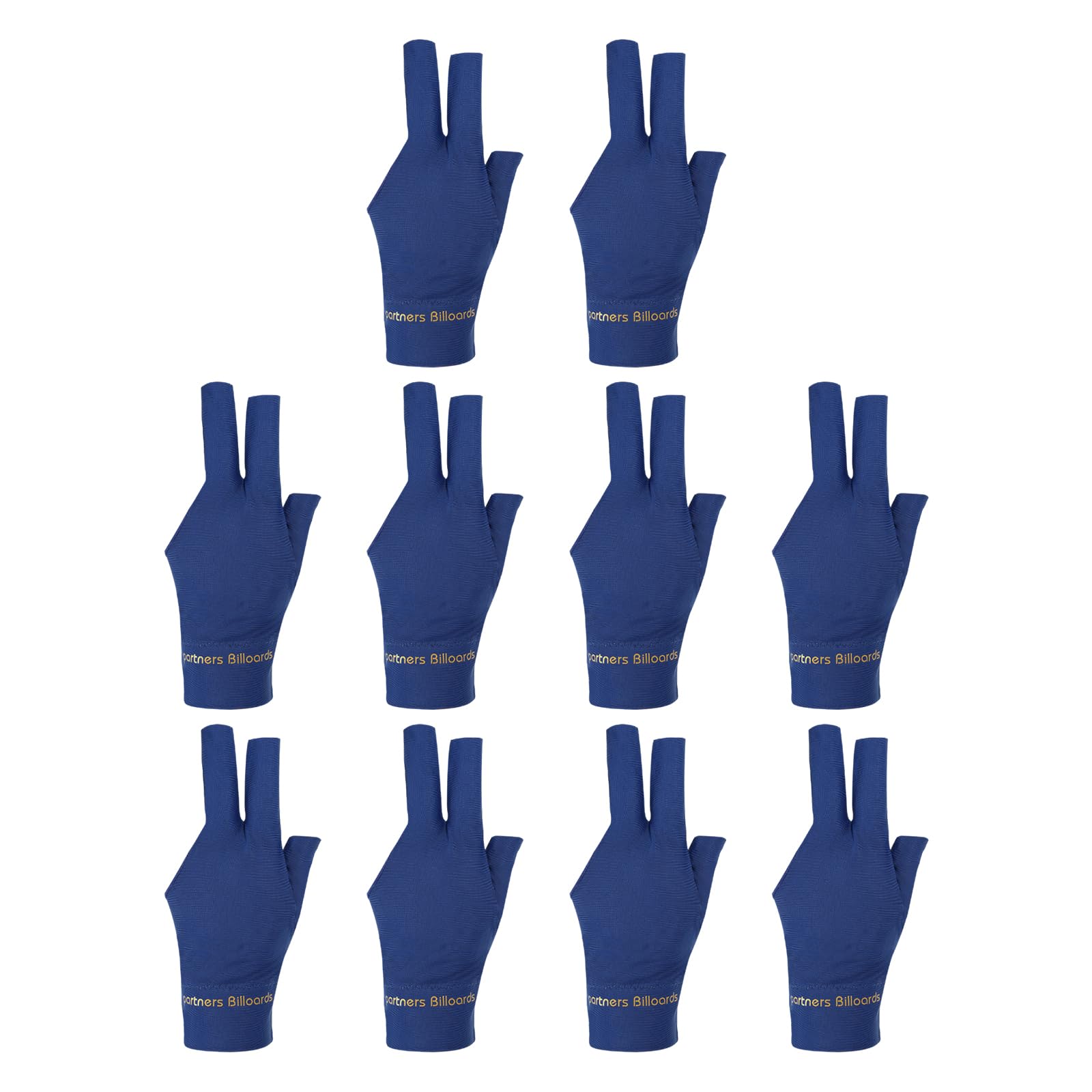 PATIKIL 10pcs 3 Finger Pool Glove Left Hand Billiard Gloves Pool Cue Accessories Dark Blue