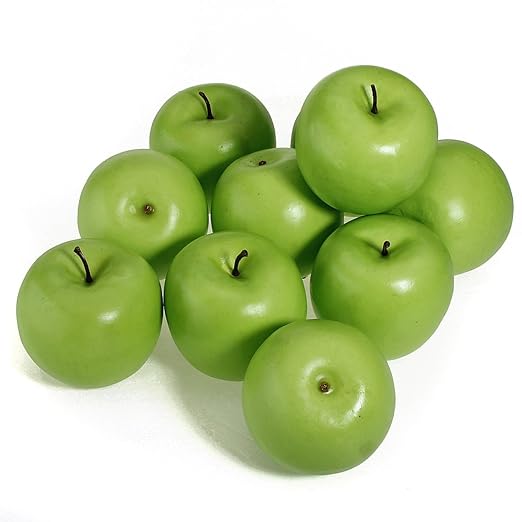 5pcs Decorative Large Artificial Fake Green Apple Plastic Fruits Home