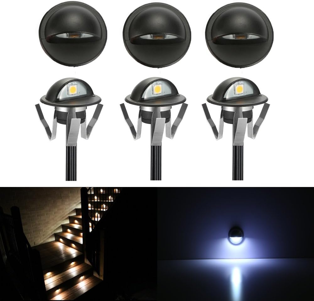 FVTLED Pack of 6 Low Voltage LED Deck Lights kit Dia. 1.38″ Outdoor