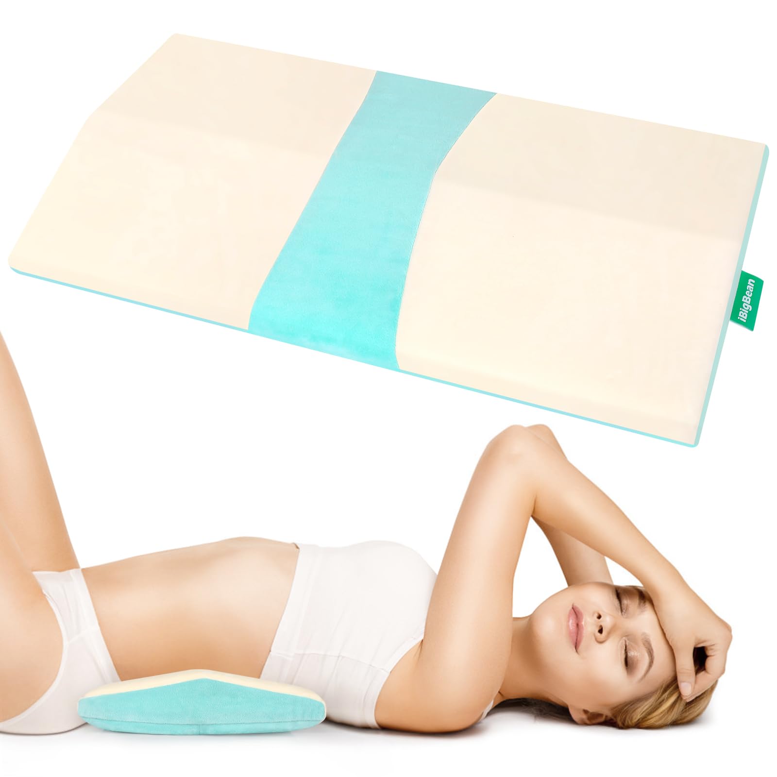 Photo 1 of Adjustable Lumbar Pillow for Bed -Memory Foam Lumbar Support Pillow for Sleeping -Lower Back Pillow with Soft Velvet Pillowcase - 23.6''L-11.8''W-1.96/2.75''H