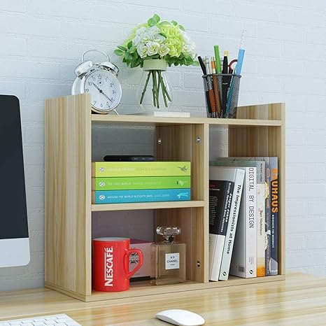Amazon Com Xq Raw Wood Color Desktop Bookshelf Small Storage
