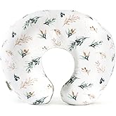 GRSSDER Nursing Pillow Cover Stretchy Minky Removable Nursing Covers for Breastfeeding Pillows, Ultra Soft Comfortable Slipcover for Baby Boy and Girls, Watercolor Olive Pattern