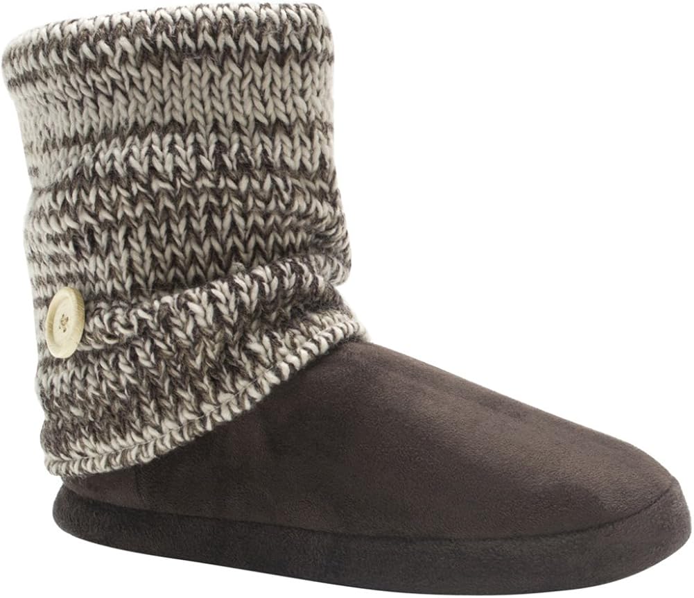 Muk Luks Knit Leg Warmer Women's Slippers Sweater Brown Size Small