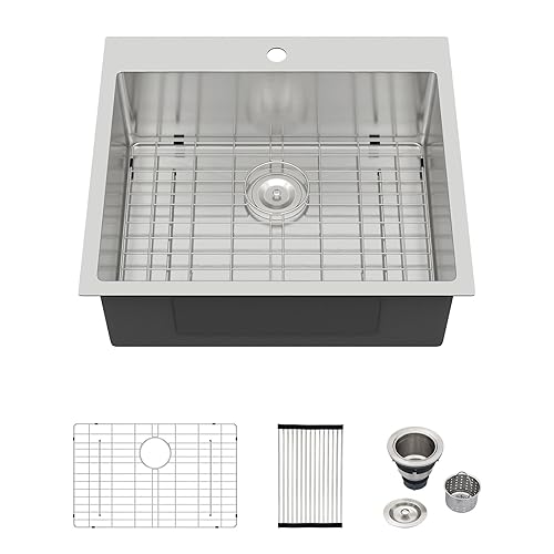 Logmey 18 Inch Drop In Bar Sink 18x18 16 Gauge Stainless Steel - View #4