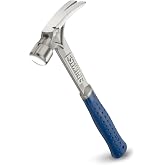 ESTWING Ultra Series Hammer, Short, 15oz Smooth Face, Blue Grip, E6-15SR | Made in USA, Finish May Vary, Magnetic Nail Starter, Side Nail Puller, Forged In One Piece, Patented Shock Reduction Grip