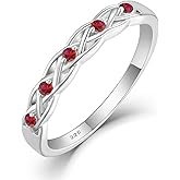 Inpasne Infinity Celtic Knot Ring 925 Sterling Silver Twisted Knot Birthstone Ring Statement Rings for Women Size 5-10