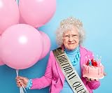 Leixi Birthday Queen Sash & Rhinestone Tiara Set Gold Birthday Kit view 5