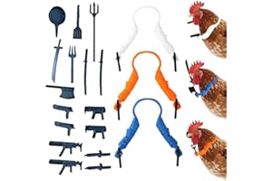 ARELGY 3 Pairs Chicken Toys Chicken Costume Arms Set with 16 Props Weapon, Chicken Arms PLA Plastic Accessories for Chickens,