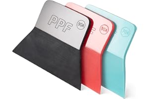 FOSHIO PPF Squeegee Vinyl Wrap Tool, 3 In 1 Different Hardness Anti-Scratch Rubber Scraper Soft TPU Mini Squeegee Window Tint Tool for Paint Protection Film, Squeegee for Window Cleaning