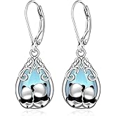 Panda Earrings for Women Panda Bear Moonstone Earrings Sterling Silver Filigree Cute Animal Dangle Hypoallergenic Jewelry Mothers Day Christmas Birthday Gifts