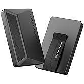 XPOVOS Metal Wallet for Men - Slim Mens Wallet with Money Clip Slide to Pop-up Minimalistic RFID Wallet Credit Card Holder for Men with Gift Box