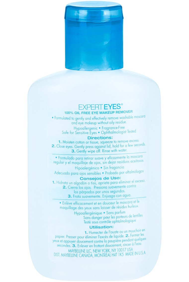 Maybelline Expert Eyes Oil-Free Eye Makeup Remover, For Washable Eye Makeup, 2.3 fl. oz.: Health & Personal Care