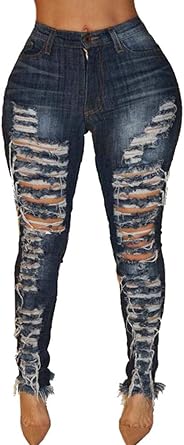 fringe high waisted jeans