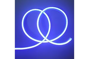 mvthenxi Blue Neon LED Strip Lights，16.4 ft/5m 12V DC 600 SMD2835 LEDs Waterproof Rope Light for Indoor Outdoor Home Decoration （ No Power Adapter）