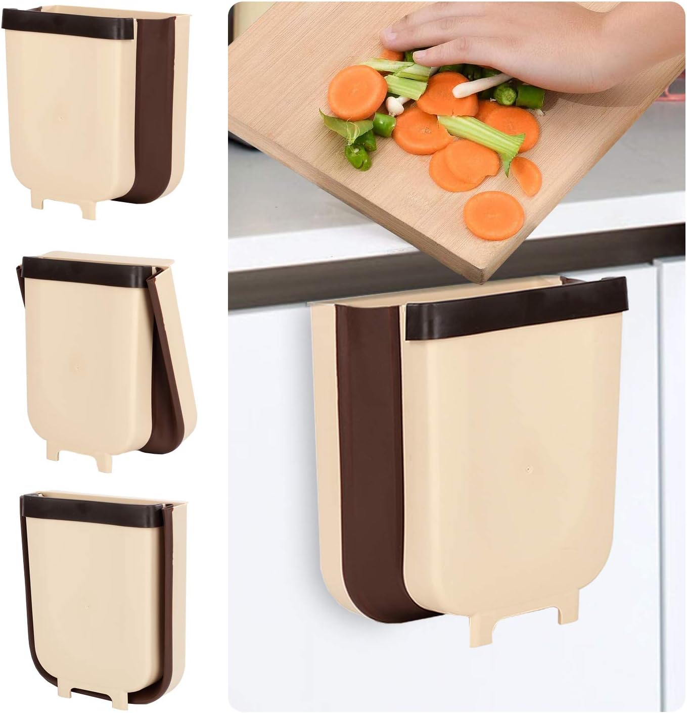 Alphatool Mini Hanging Kitchen Trash Can Collapsible