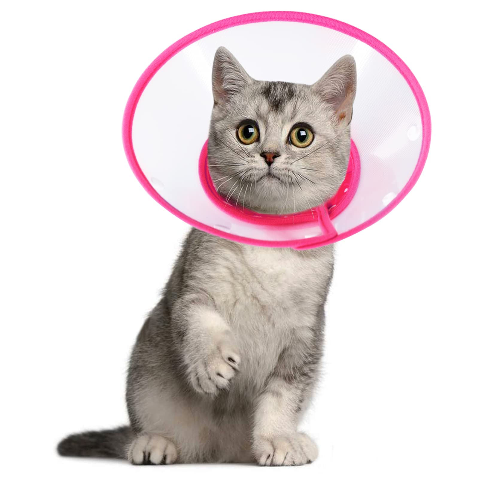 Vivifying Pet Cone, Adjustable Cat Cone, 5.7-8 Inches Lightweight Elizabethan Collar for Puppies, Small Dogs and Cats (Pink)