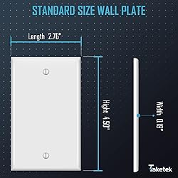 TAKETEK Blank Wall Plates, No Device Blank Outlet