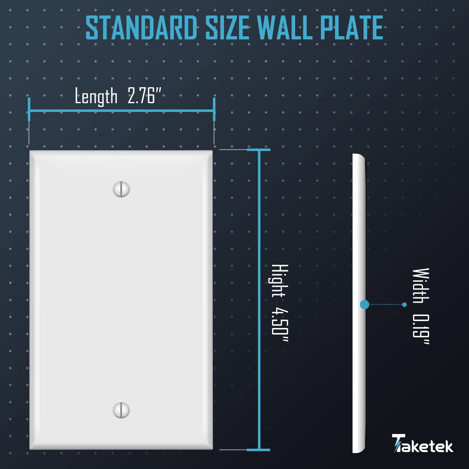 TAKETEK Blank Wall Plates, No Device Blank Outlet
