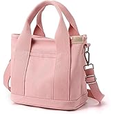 Tuobo Small Tote Bag with Zipper, 2024 Canvas Multi-Pocket Crossbody Bag Shoulder Bag Satchel Hobo Bag Messenger Bag