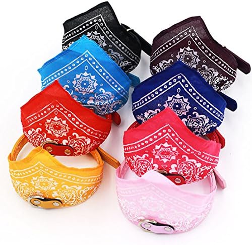 SIMPLEST LIFE Adjustable Personalized Cute Pet Bandanas Scarf Collar for Dog Cat Pack of 8