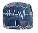 Navy Blue Heart Beat EKG Scrub Cap Doctors Bandana Hat with Adjustable tie