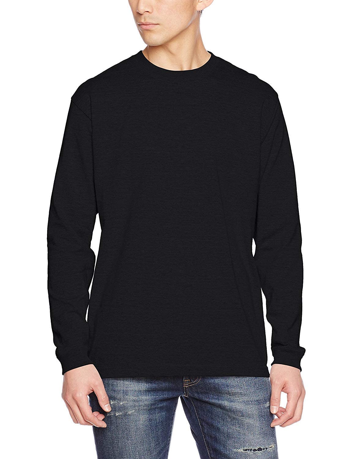 5.6oz ロングスリーブTシャツ (1.6インチリブ) 501101 ブラック L商品画像