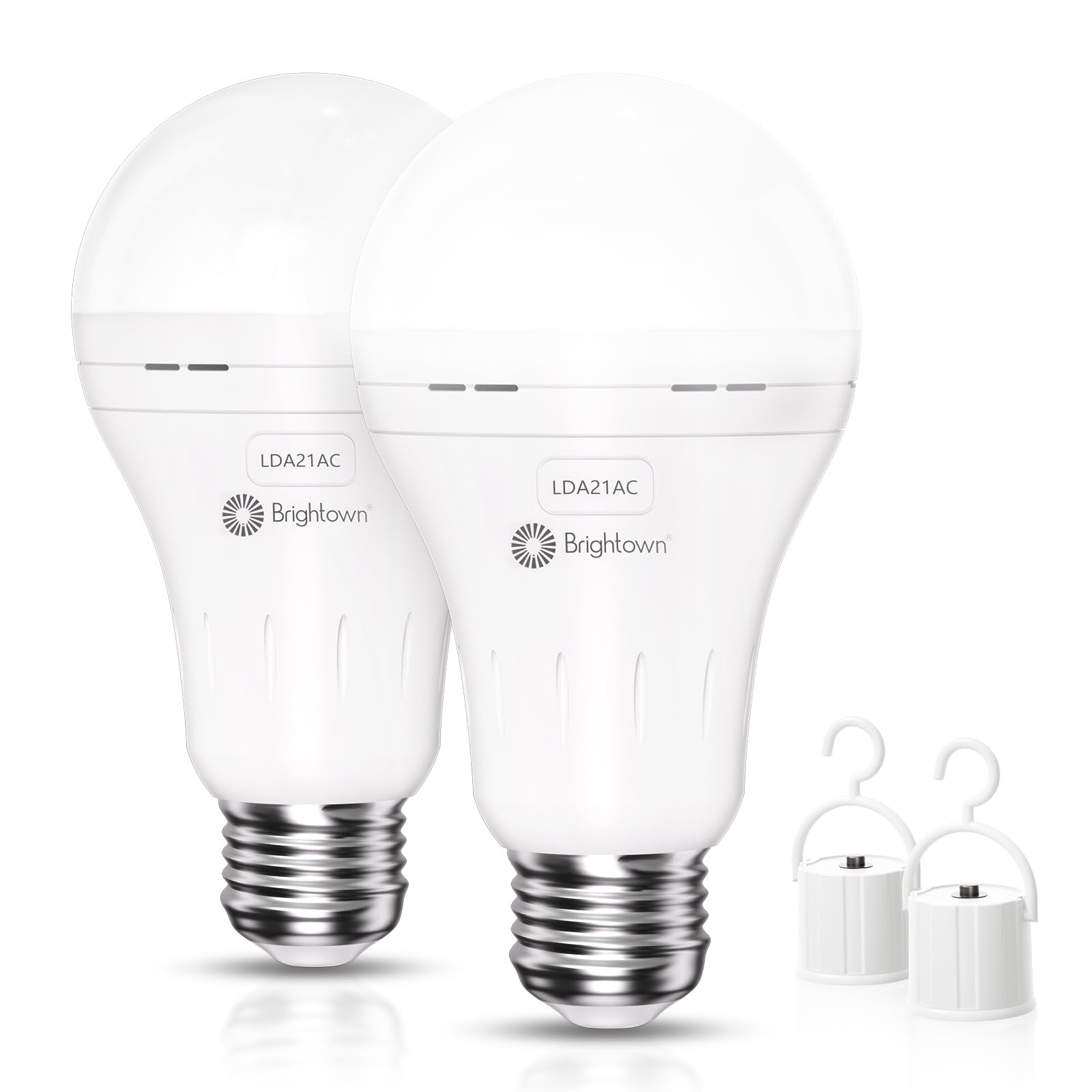 Photo 1 of A70 Rechargeable Emergency Light Bulbs, 40W Equivalent, 7W 1200mAh 6500K Daylight White 620LM Battery Operated Backup Light Bulbs for Home, Lamps, Power Outages, Camping, Hurricane, 2PC