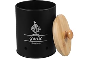 BRIGHTFUFU Kitchen Vegetable Storage Set Metal Kitchen Container Bin with Wooden Lids for Onion Garlic Potato Storage Bin for