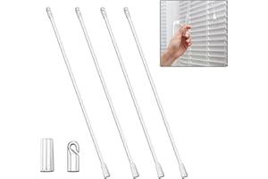 ZGWANSUI 17 Inch Long Vertical Blind Wand, 4 Pack Clear Tilt Wand Replacement with Hook and Grip, Durable PVC Material, Perfe