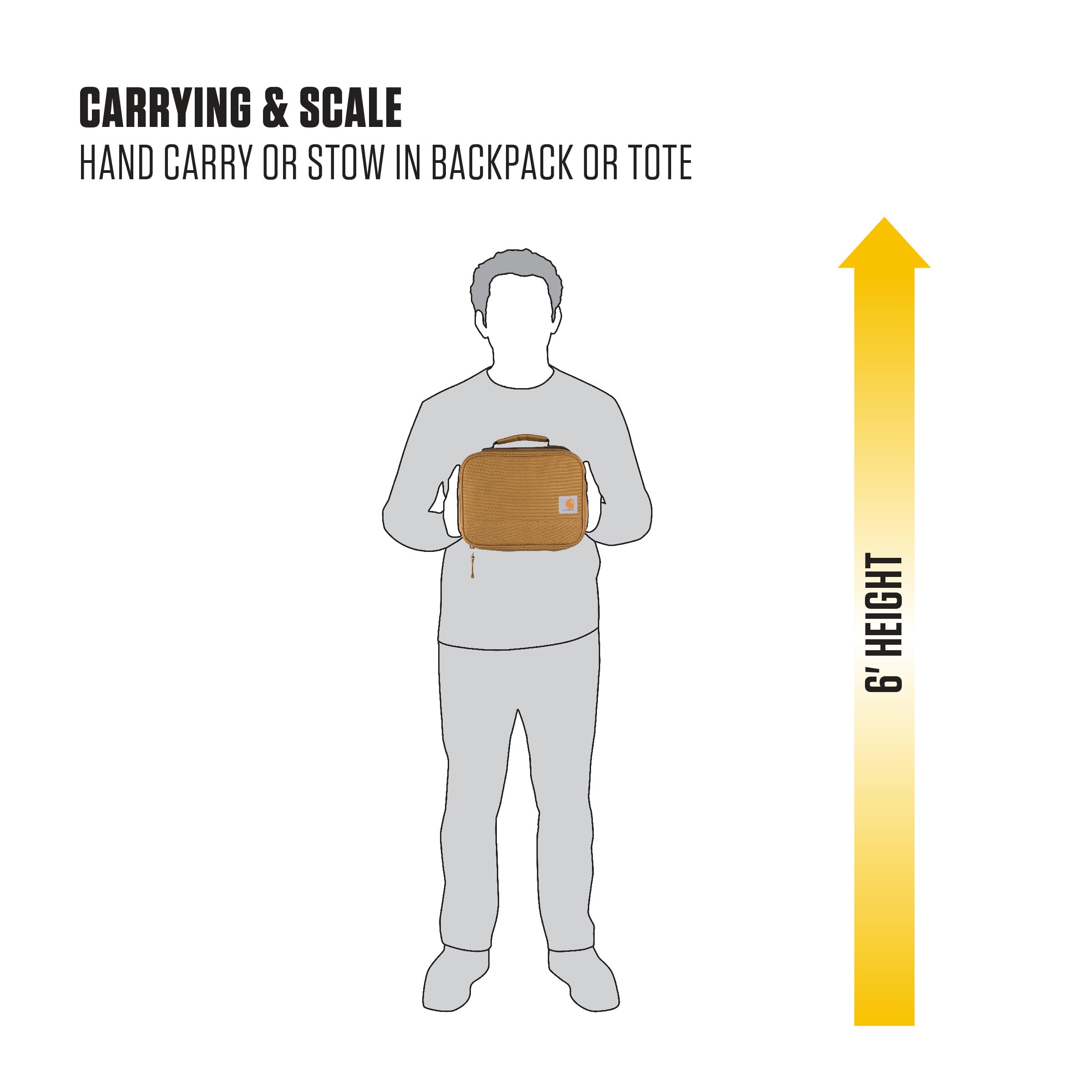 Carhartt Insulated Lunch Cooler For Men and Women, Fully Insulated Lunch Pale for Work, Outdoor, and Everyday Use, 4 Can (Black)