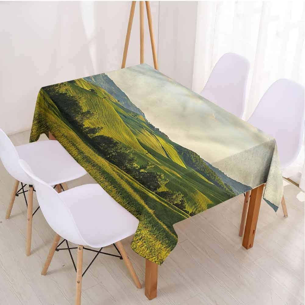 Country Soft rectangle tablecloth Soft and smooth surface Tuscany Hills in the Italy,Rectangle - W54 x L72 inch
