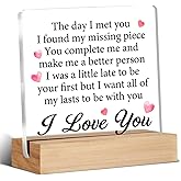 Romantic Gifts for Her Him, Christmas Valentine Anniversary Wedding Gift for Boyfriend Girlfriend Husband Wife, Anniversary Sign Ideas Acrylic Office Home Signs Decorations 4 x 4 Inches