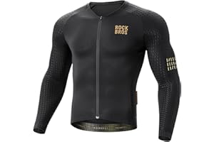 ROCKBROS Men's Cycling Jersey Long Sleeve Shirt Bike Jersey with Full Zipper Pocket Quick Dry Mountain Road Bike Accessories