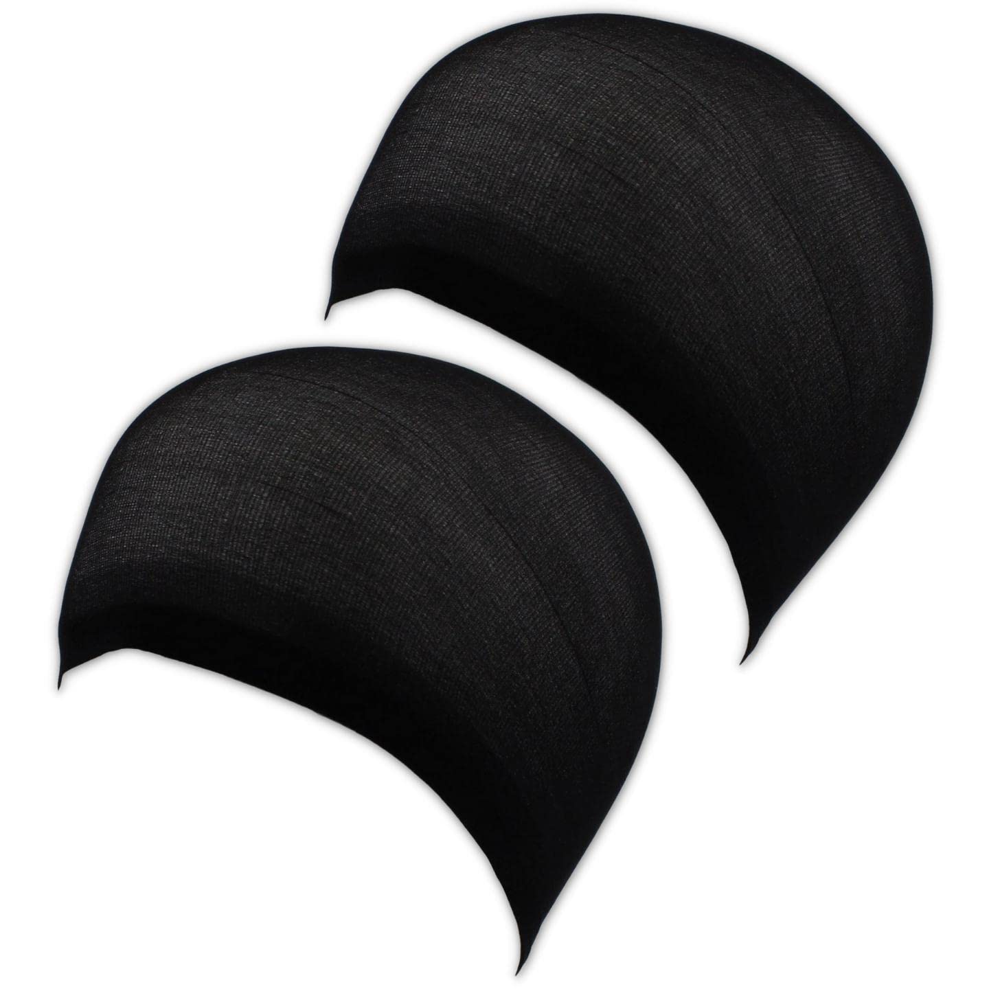 Topkids Accessories Wig Cap Nude Wig Cap Black Wig Caps Bald Wig Cap Stretchy Nylon Wigs Cap Costume Cosplay Stocking Wig Cap For Women, Girls, Ladies, Men - Pack of 2 (Black) — image 1