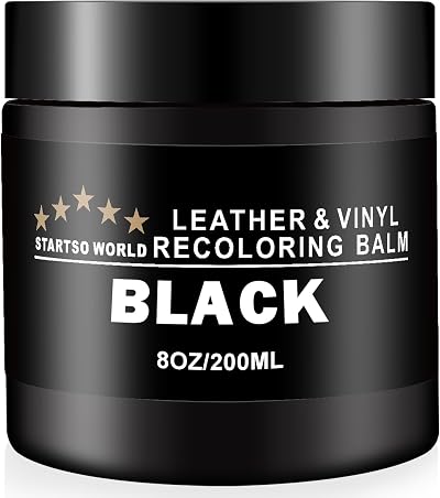 STARTSO WORLD Leather Recolouring Balm 200ml Black Repair Kit for Couches