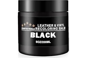 STARTSO WORLD Leather Recoloring Balm, Black Leather Repair Kit for Furniture, Leather Dye, Leather Color Restorer for Couches, Leather Couch Paint | Repair, Restore Faded & Scratched Leather