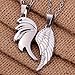 YAZILIND Stainless Steel 2 Piece Dragon and Angel Wing Couple Pendant Necklace Gift 17