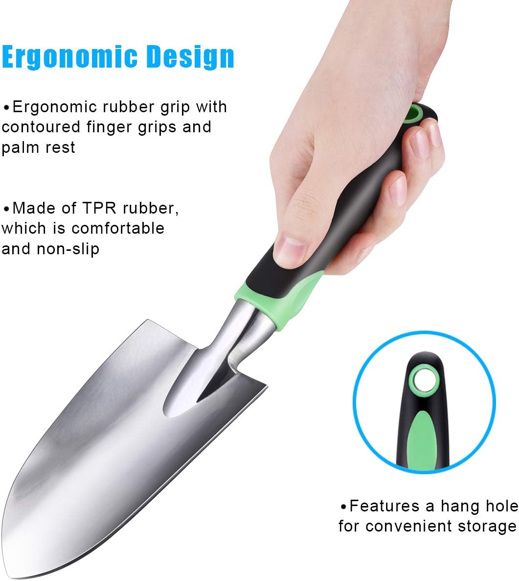 ZUZUAN Garden Tool Set, 3 Pack Garden Hand Shovels Aluminum Alloy Garden Trowels with Ergonomic Rubberized Non-Slip Grip, Included Trowel, Transplant Trowel and Cultivator Hand Rake : Garden & Outdoor
