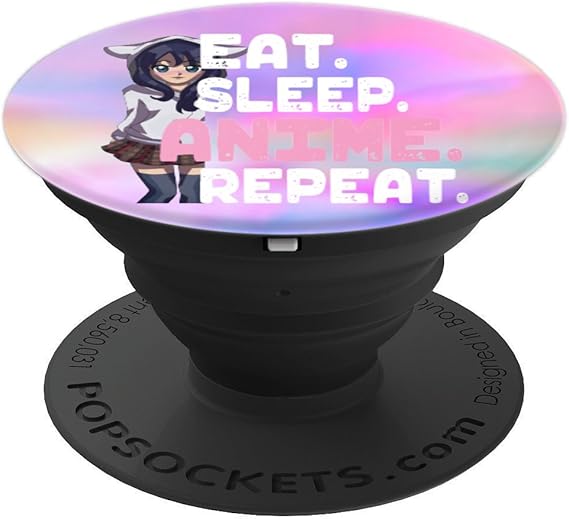 Amazon Com Anime Eat Sleep Repeat On Pastel Pink Background Popsockets Grip And Stand For Phones And Tablets