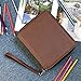BTSKY®Colored Pencil Case Holder- Big Capacity Deluxe PU Leather Storage Pencil Organizer Holds 160 Pencils with Handle Strap for School College Office Watercolor Pencils Organization(Brown)