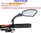 JZK Right Side Bike Mirror 360° Rotatable Stainless Lens 21–26mm Clamp view 2