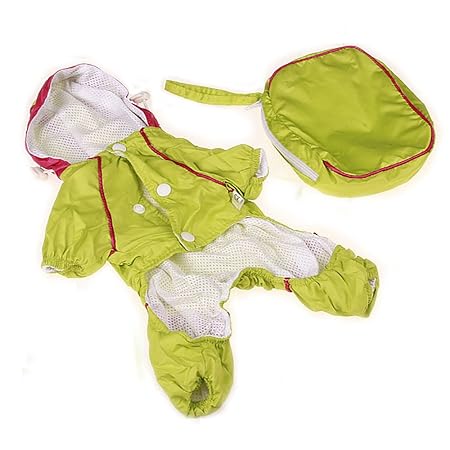 Hawkimin Haustier Hundregenmantel Doppelschicht aus PVC Regenmantel Verdicktes Netz Nylon Wasserdicht Mantel Hemd Welpen Hund