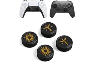 JEMDO Zelda Thumb Grip Caps for Switch Pro Controller,PS5/PS4 Controller Silicone Joystick Caps Cover to Prevent Wear and Tear, Xbox Series X/S Game Controller Rocker Caps Accessories,4PCS Zelda