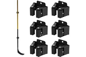 6 Pack Wall Mount Hockey Stick Holder, Stainless Steel Ice Hockey Stick Organizer Rack with Mounting Hardware Multi-Angle Spo