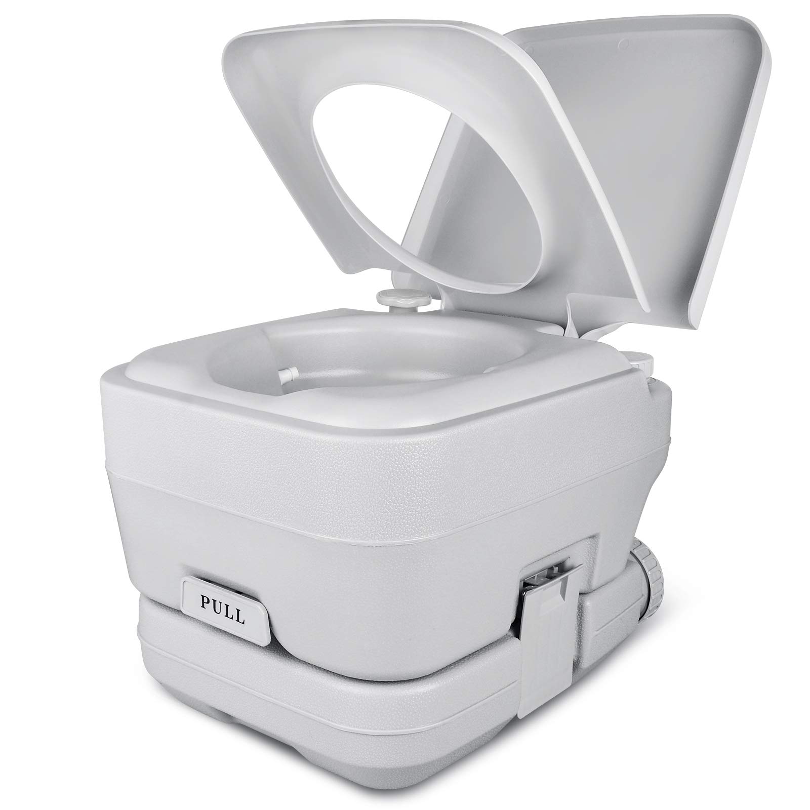 Photo 1 of YITAHOME Portable Travel Toilet RV Potty, 2.6 Gallon Detachable Tank, Double Outlet Water Spout, Handle Flush Pump, for Camping, Boating, Hiking, Trips